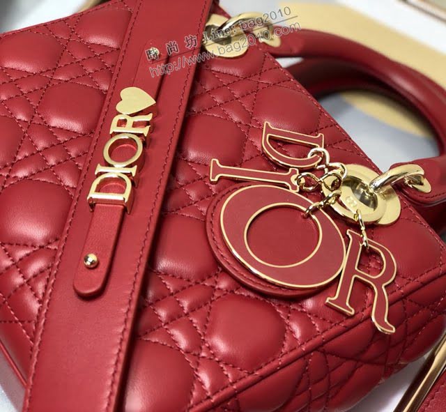 Dior女包 迪奧Lady Dior琺瑯扣戴妃包 Dior手提肩背斜挎包  dfk1754